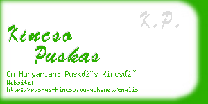 kincso puskas business card